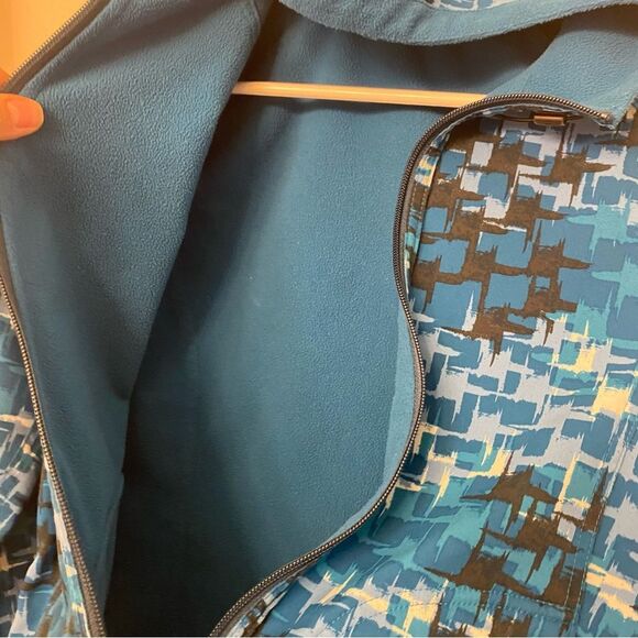 Columbia Titanium blue print fleece lined soft shell reversible women jacket XS - Picture 7 of 9
